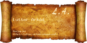 Lutter Arkád névjegykártya